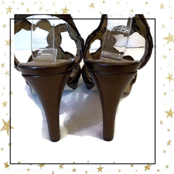 Alex Marie Brown Suede Sparkle Platform Heels 6 - Picture 5 of 6